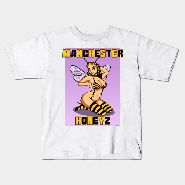 Manchester honeyz, Manchester bee, Manchester girl Kids T-Shirt by jimmy-digital